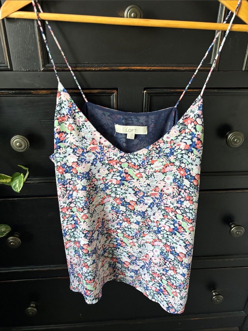 LOFT Floral Lined Size M, V-Neck, Spaghetti Strap, Camisole Tank